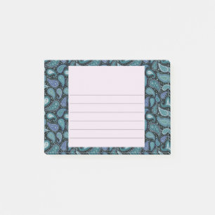 Vintage Paisley Blue Teal Floral Post-it Notes