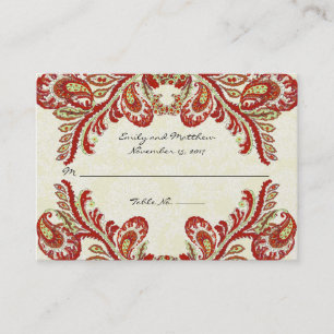 Vintage Paisley Damask Table Place Cards