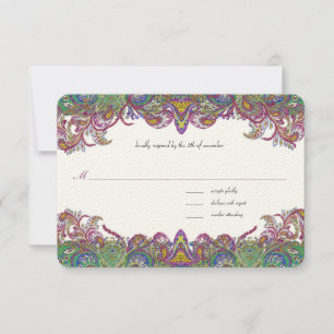 Vintage Paisley Honeysuckle Mariage damassé RSVP