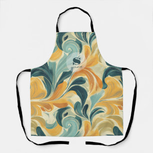 Vintage Paisley-Inspired Leaf Pattern (1) Apron