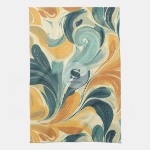 Vintage Paisley-Inspired Leaf Pattern (1) Kitchen Towel