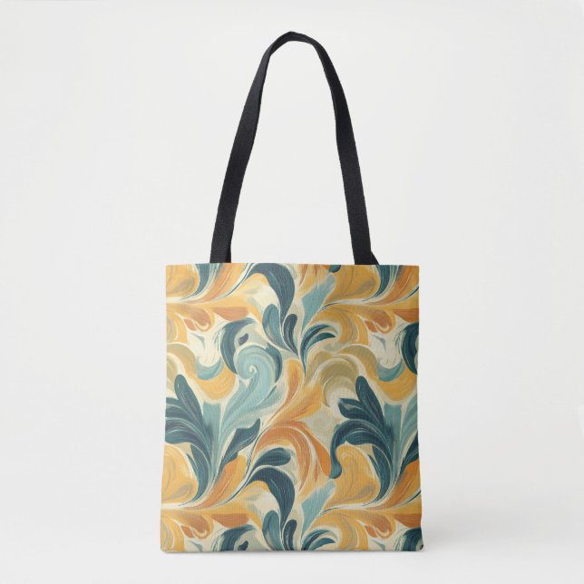 Vintage Paisley-Inspired Leaf Pattern (1) Tote Bag (Front)