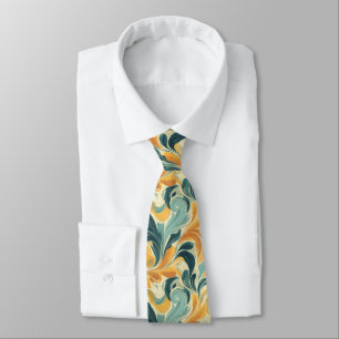 Vintage Paisley-Inspired Leaf Pattern Tie