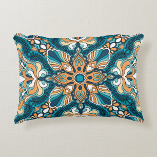 Vintage paisley kerchief: oriental print. accent pillow