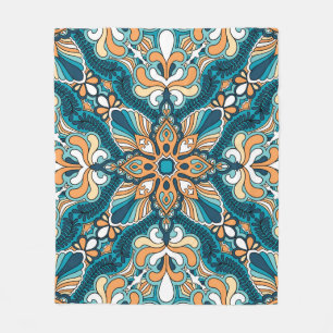 vintage paisley kerchief ornament print. Silk head Fleece Blanket