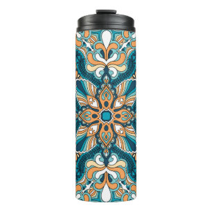 vintage paisley kerchief ornament print. Silk head Thermal Tumbler