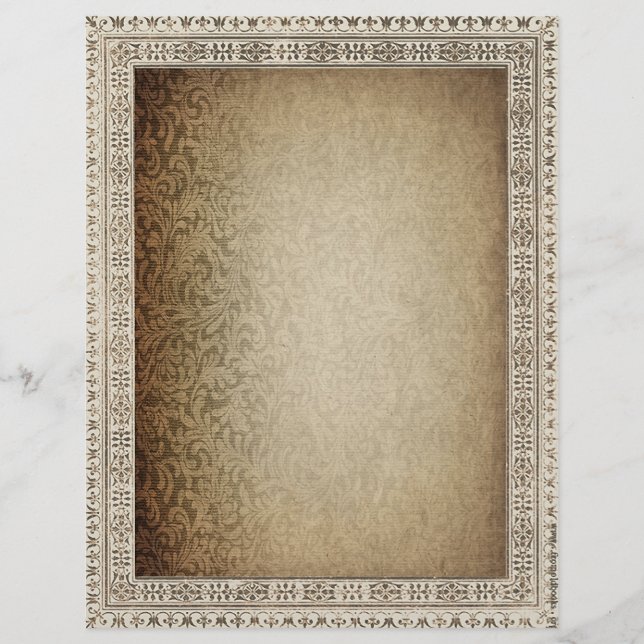 Vintage Paisley Paper Letterhead (Front)