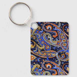 Vintage Paisley Pattern, Persian Floral Design Keychain