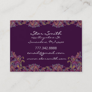 Vintage Paisley Pink and  Raspberry Business Card