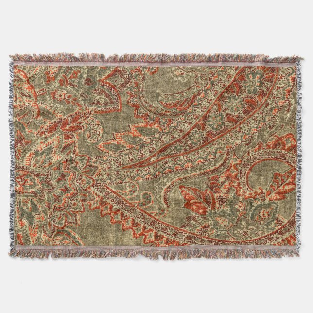 Vintage Paisley Rugs Throw Blanket (Front)