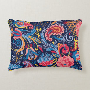 Vintage Paisley Seamless Pattern Design Accent Pillow