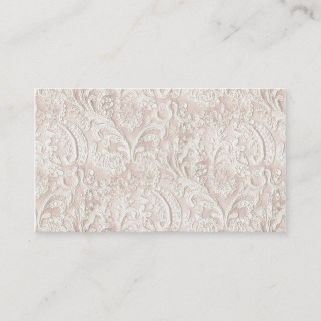Vintage Pale Pink Lace Business Card (Front)