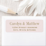 Vintage Pale Pink Wedding Return Address<br><div class="desc">This vintage return address label features romantic antique gold serif typography on a soft pale pink background. Perfect for romantic weddings,  pink bridal showers,  and timeless celebrations. The names and address fields are easy to personalize. A pretty finishing touch for pink wedding invitations and thank you cards.</div>