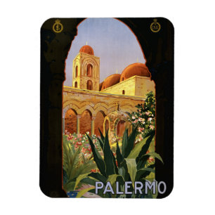Vintage Palermo Italy Poster Magnet