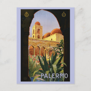 Vintage Palermo Italy Retro Italian Travel Postcard