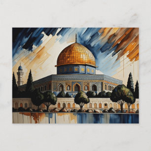 Vintage Palestine gaza Peace Travel watercolor  Postcard