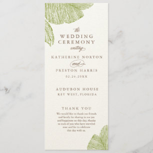 Vintage Palm Destination Wedding Programs