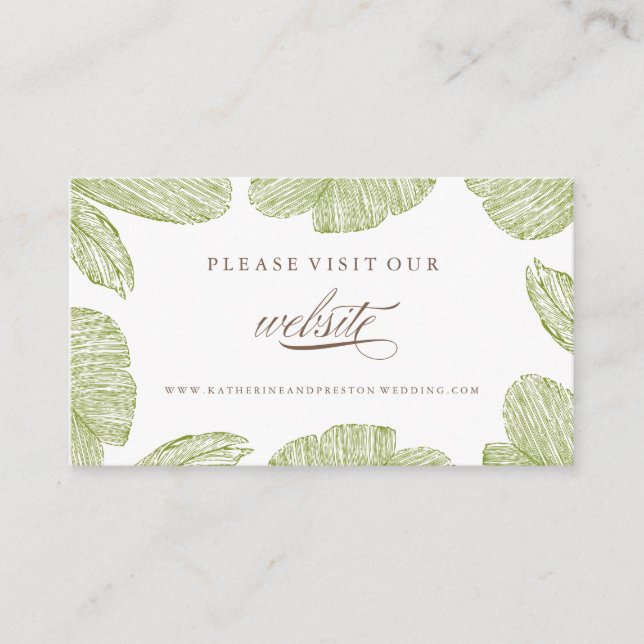 Vintage Palm Destination Wedding Website Insert (Front)