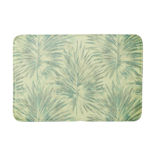 Vintage palm leaves tropical bathmat