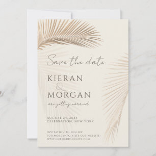 Vintage Palm Line Art Save the Date Invitation