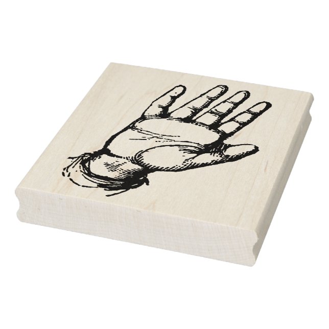 Vintage Palm of Hand Rubber Art Stamp (Stamp)