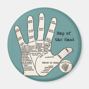 Vintage palm reading palmistry fortune magnet