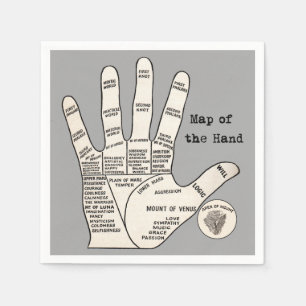 Vintage palm reading palmistry fortune napkin