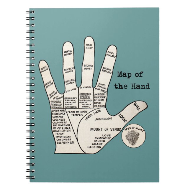 Vintage palm reading palmistry fortune notebook (Front)