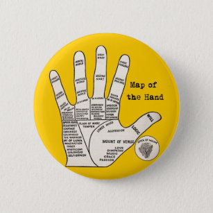 Vintage palm reading palmistry Hand Map 2 Inch Round Button