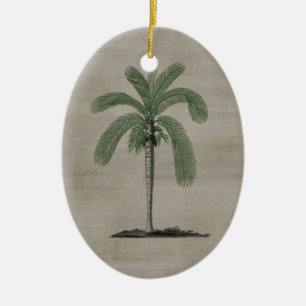Vintage Palm Tree Ceramic Ornament