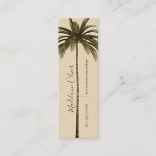 Vintage Palm Tree QR Code Tropical Elegant Mini  M Mini Business Card