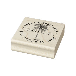 Vintage Palm Tree Return Address Stamp