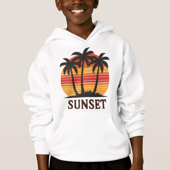 Vintage Palm Tree Sunset Retro Aesthetic  (Front)