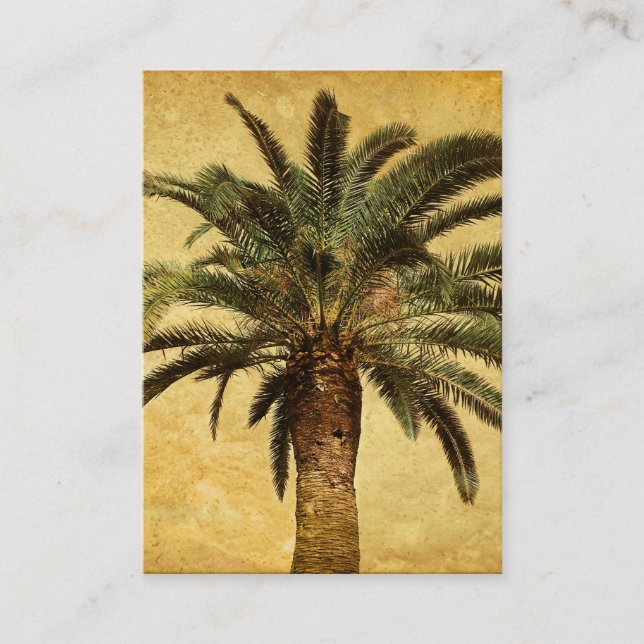 Vintage Palm Tree - Tropical Customized Template Business Card (Front)