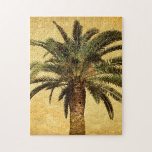 Vintage Palm Tree - Tropical Customized Template Jigsaw Puzzle