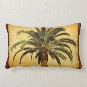 Vintage Palm Tree - Tropical Customized Template Lumbar Pillow