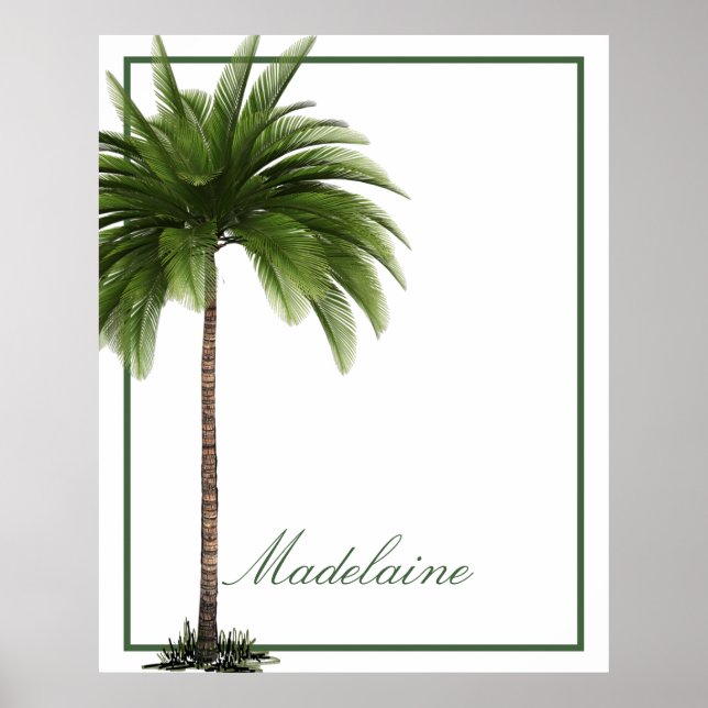 Vintage Palm Tree  Tropical Elegant Personal Poster (Front)