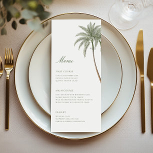 Vintage Palm Tree Wedding Menu