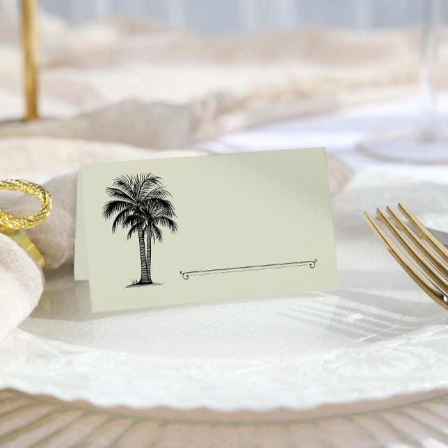 Vintage Palm Tree Wedding Reception Table Place Card (Table Place Card - from my Vintage Palm Wedding Collection)