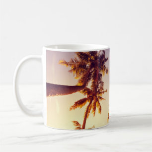 Vintage Palm Trees Blue Sky Coffee Mug