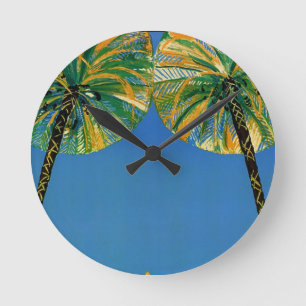 Vintage Palm Trees Cote D'Azur Clock