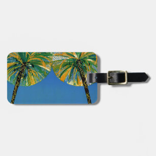 Vintage Palm Trees Cote D'Azur Luggage Tag