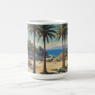 Vintage Palm Trees Cote D'Azur Travel Coffee Mug