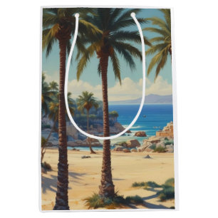 Vintage Palm Trees Cote D'Azur Travel Medium Gift Bag