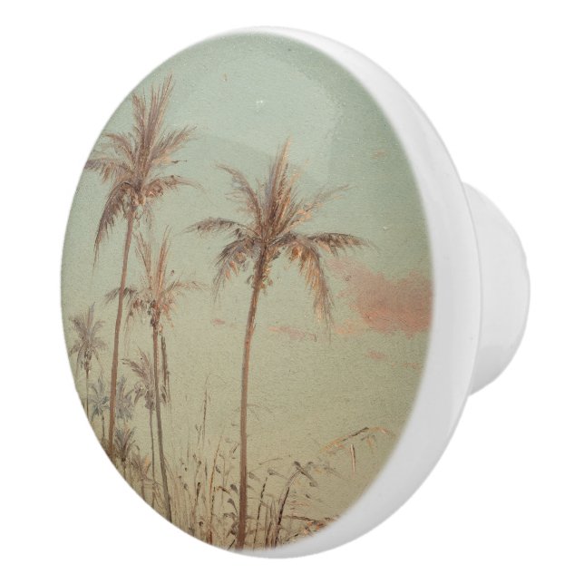 Vintage Palm Trees Pissarro Art Ceramic Knob (Right)