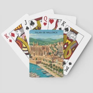 Vintage Palma de Mallorca City View Travel Playing Cards