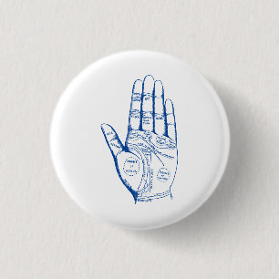 Vintage Palmistry Chart Palm Reading 1 Inch Round Button