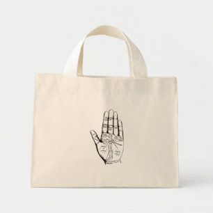 Vintage Palmistry Chart Palm Reading Mini Tote Bag