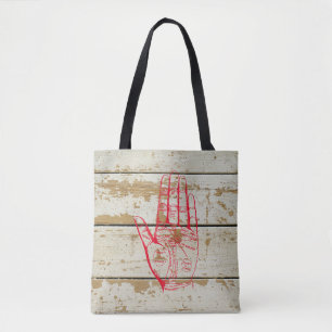 Vintage Palmistry Chart Palm Reading Tote Bag