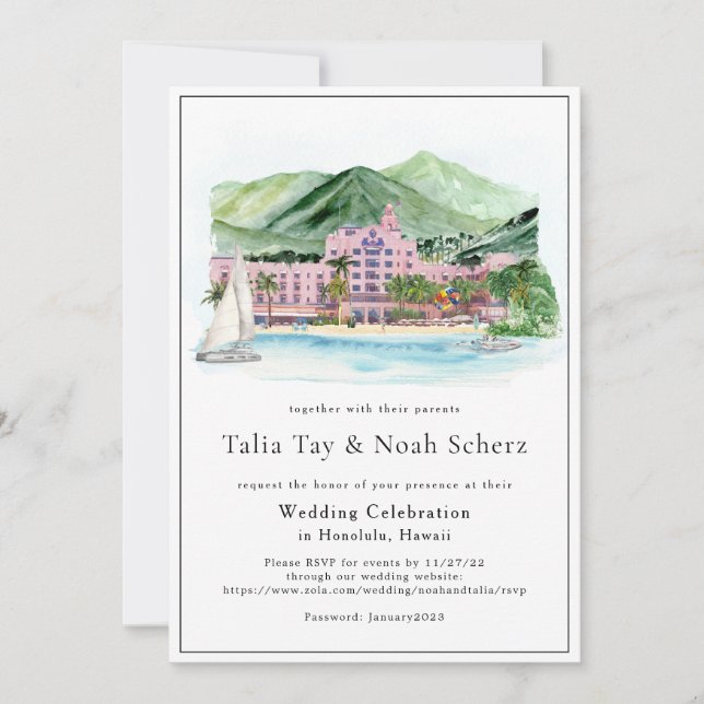 Vintage Palms | Hawaiian Wedding Itinerary (Front)
